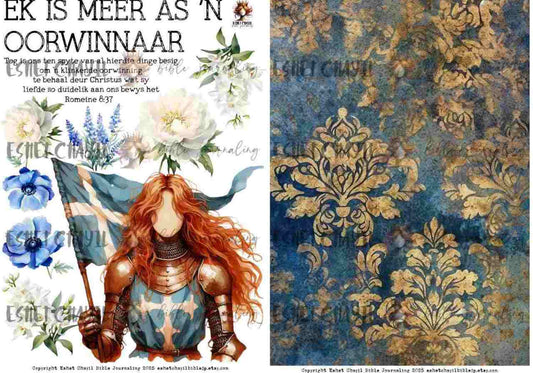 #BEVESTIGING 10 - Ek is meer as ’n oorwinnaar – Romeine 8:37  - Bible Journaling Printable