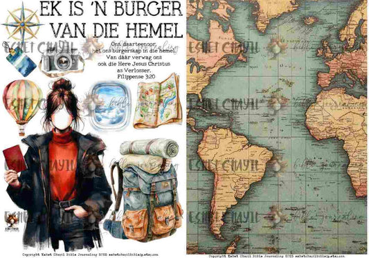 #BEVESTIGING 9 - Ek is ’n burger van die hemel – Filippense 3:20  - Bible Journaling Printable