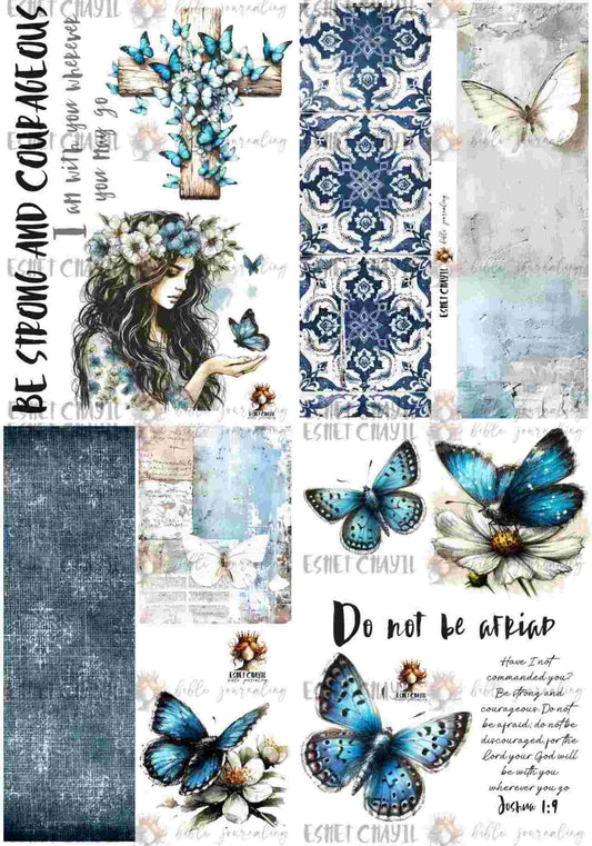 #BIBLE JOURNALING - BE STRONG ENGLISH PRINTED JOURNALING KIT