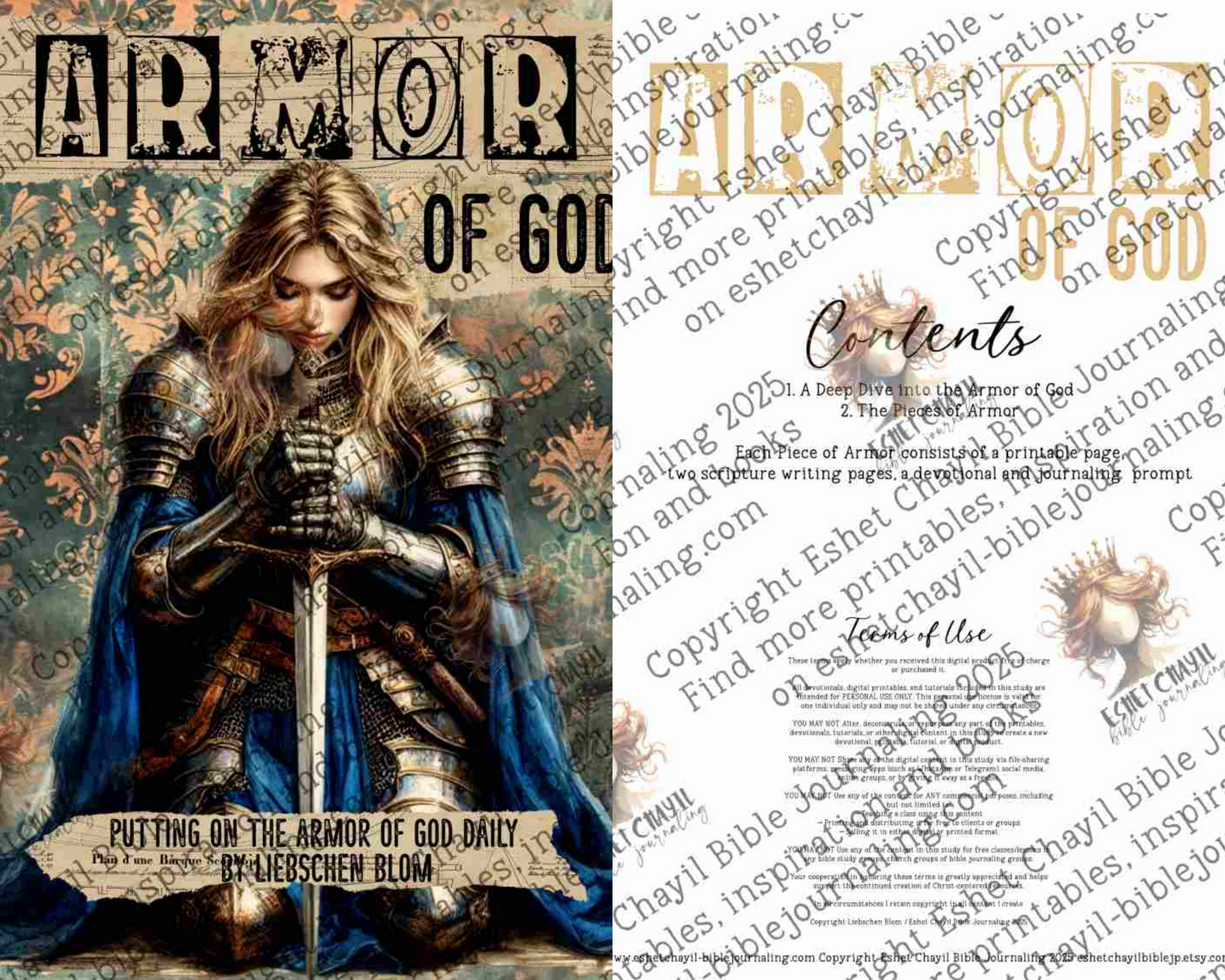 Armor of God - A Bible Study Guide and Printable Ebook, Bible Journaling, Faith Journaling, Art Journaling, Paper Art