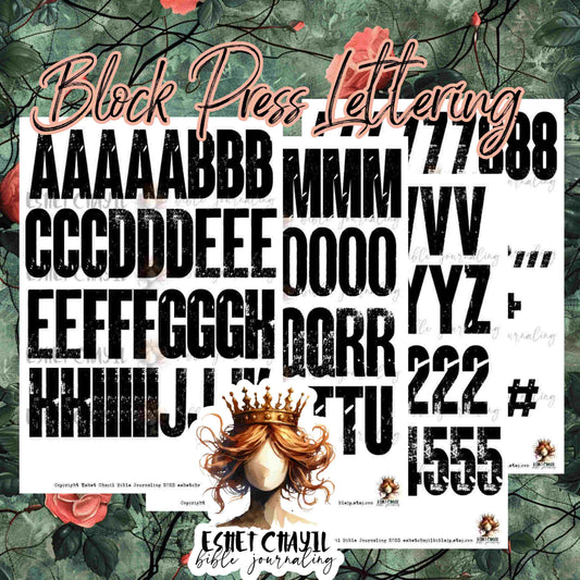BLOCK PRESS LETTERING PAGE
