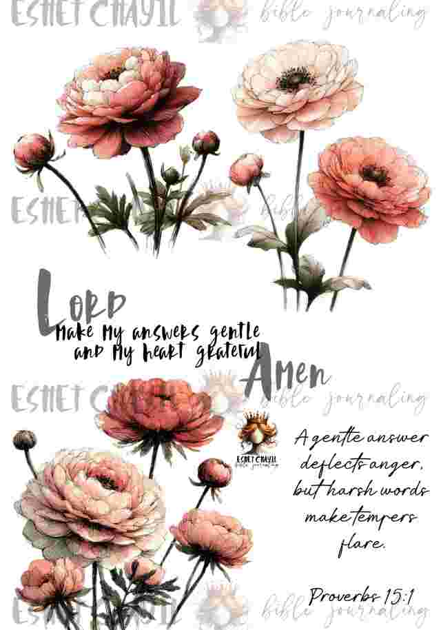 #BIBLE JOURNALING PRINTABLE - GENTLE ANSWER ENGLISH