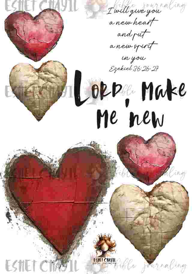 #BIBLE JOURNALING PRINTABLE - NEW HEART ENGLISH
