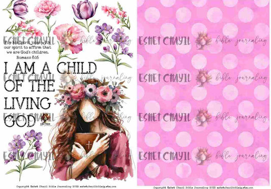 #AFFIRMATION 1 -  I am a child of the living God – Romans 8:16 - Bible Journaling Printable