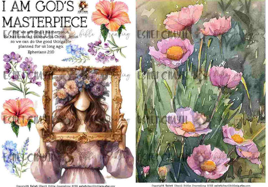 #AFFIRMATION 7 -  I am God’s masterpiece – Ephesians 2:10 - Bible Journaling Printable