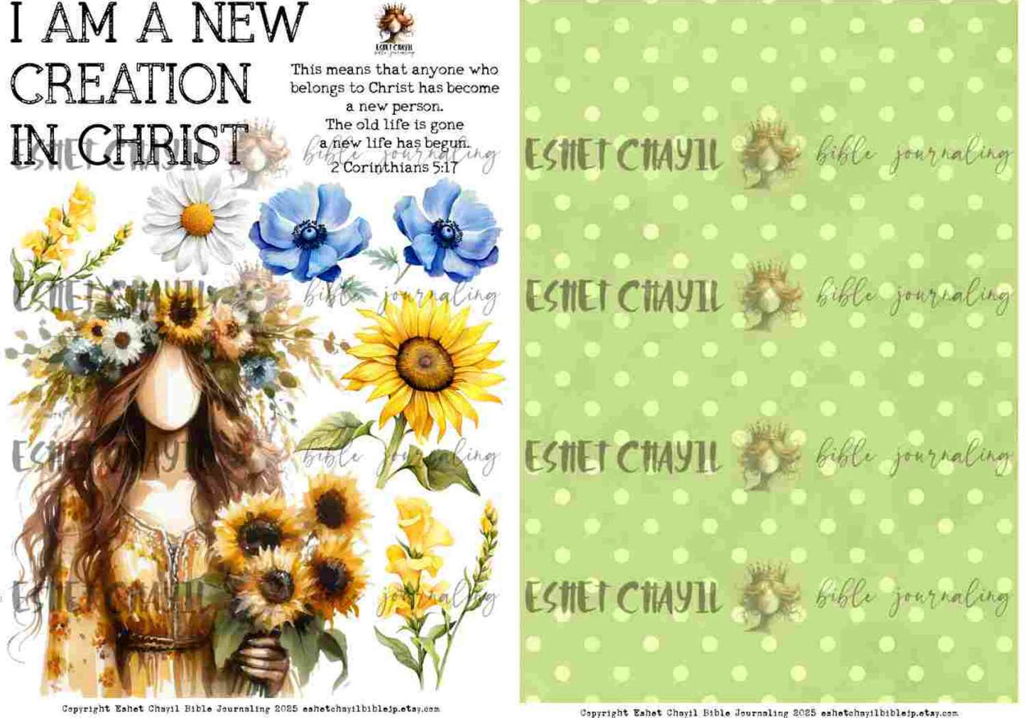 #AFFIRMATION 4 - I am a new creation in Christ – 2 Corinthians 5:17 - Bible Journaling Printable