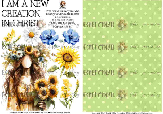 #AFFIRMATION 4 - I am a new creation in Christ – 2 Corinthians 5:17 - Bible Journaling Printable