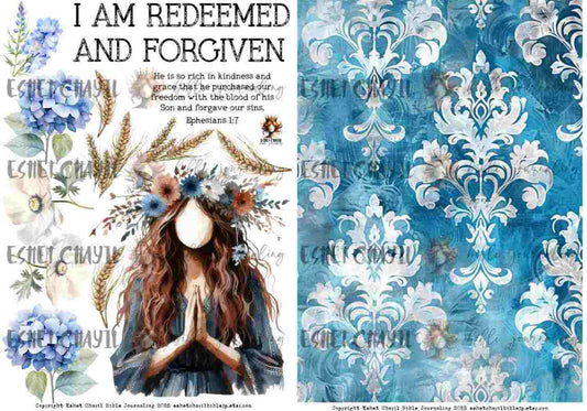 #AFFIRMATION 2 -  I am redeemed and forgiven – Ephesians 1:7 - Bible Journaling Printable (Copy)