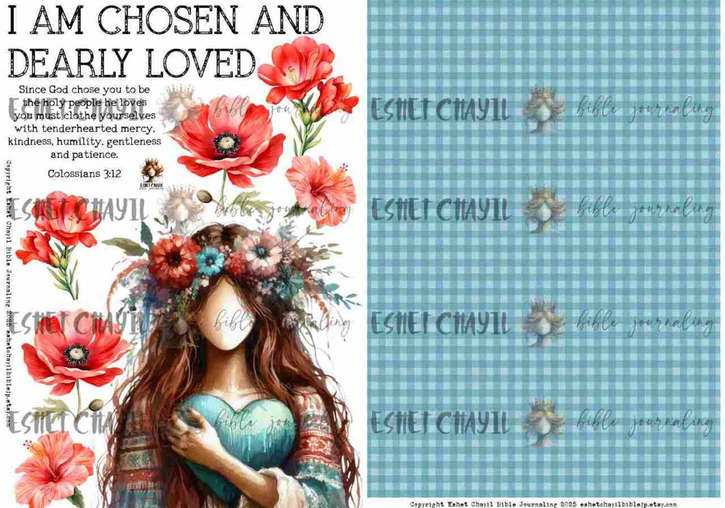 #AFFIRMATION 5 - I am chosen and dearly loved – Colossians 3:12 - Bible Journaling Printable