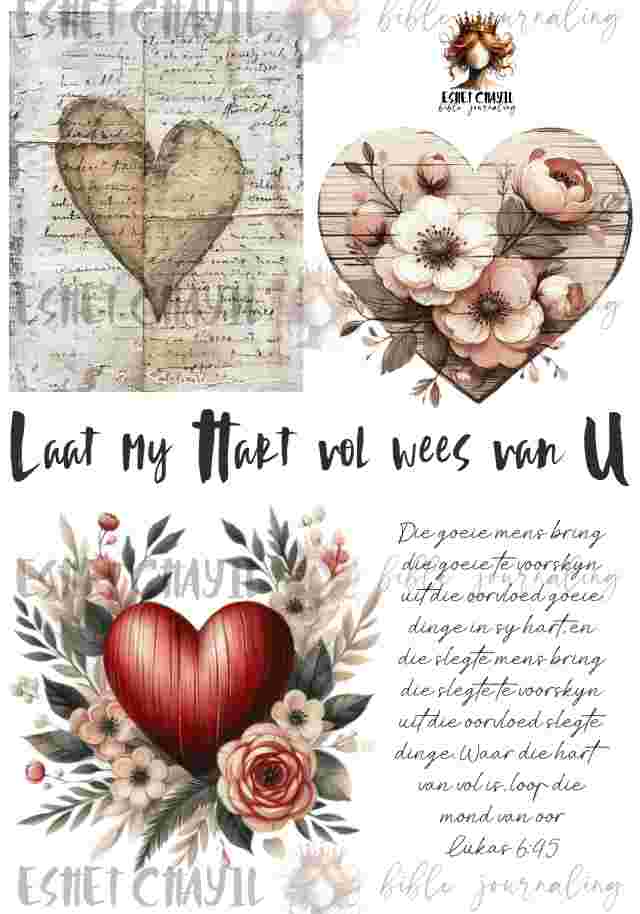 #BIBLE JOURNALING PRINTABLE - FULL HEART AFRIKAANS
