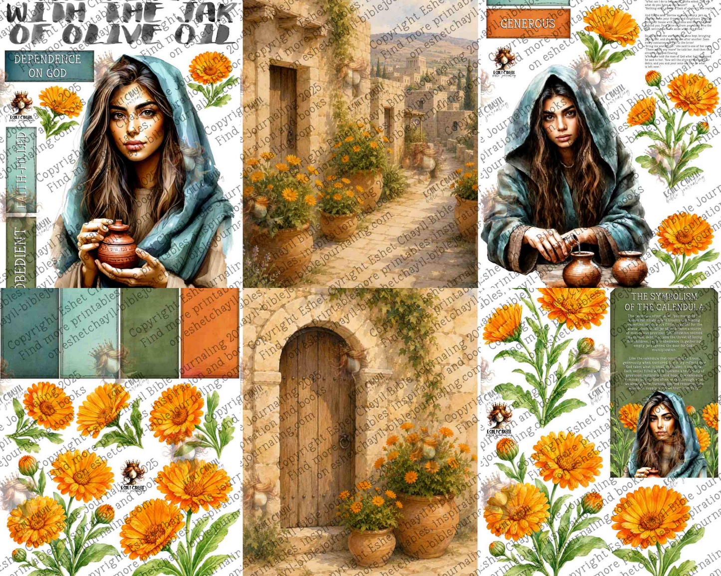 WOB PRINTABLE #N48 WIDOW WITH THE JAR OF OIL (DETAILED FACES) - ENGLISH