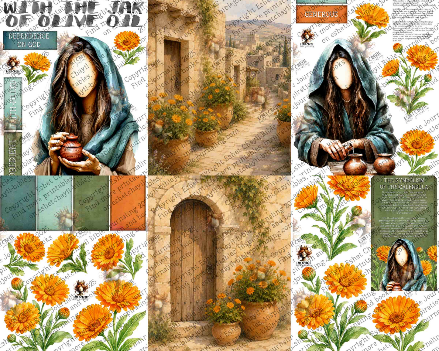 WOB PRINTABLE #N48 WIDOW WITH JAR OF OIL (FACELESS) - ENGLISH