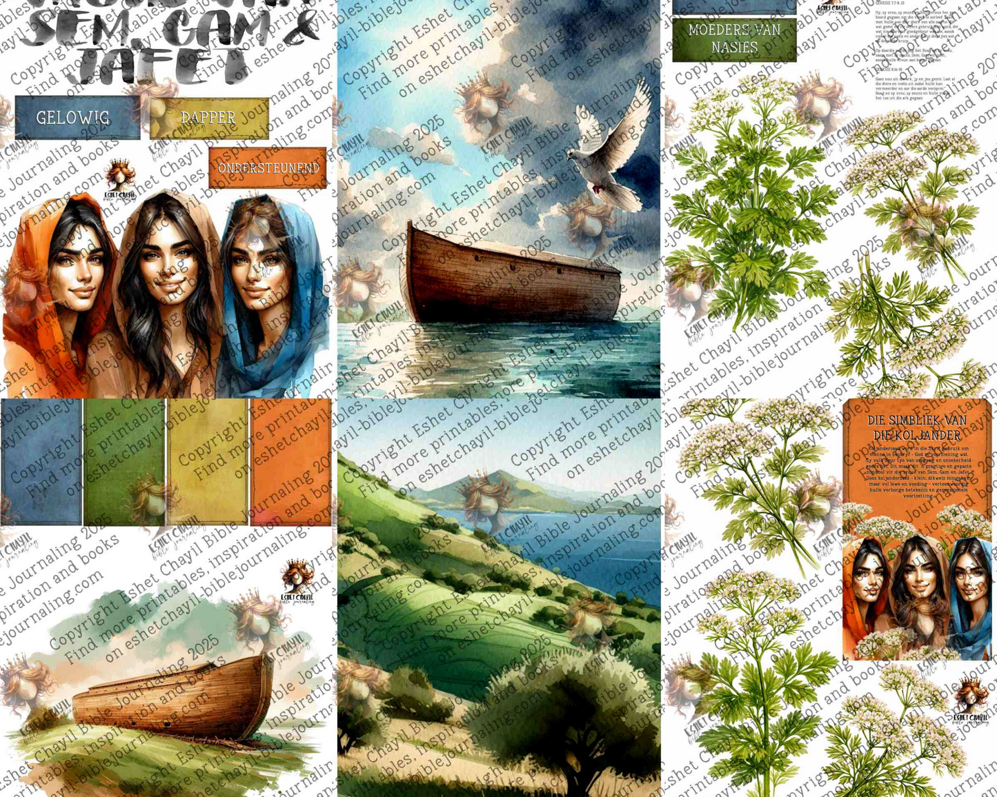 WOB PRINTABLE #N5 WIVES ON SHEM, HAM AND JEPHTATH (DETAILED FACES) - AFRIKAANS