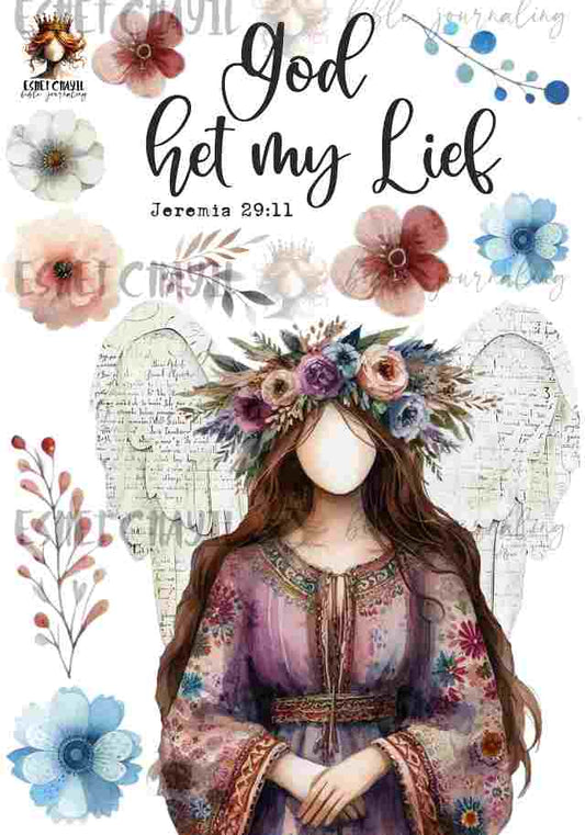 #GOD SAYS I AM BIBLE JOURNALING PRINTABLE - GOD IS LIEF VIR MY (AFRIKAANS)