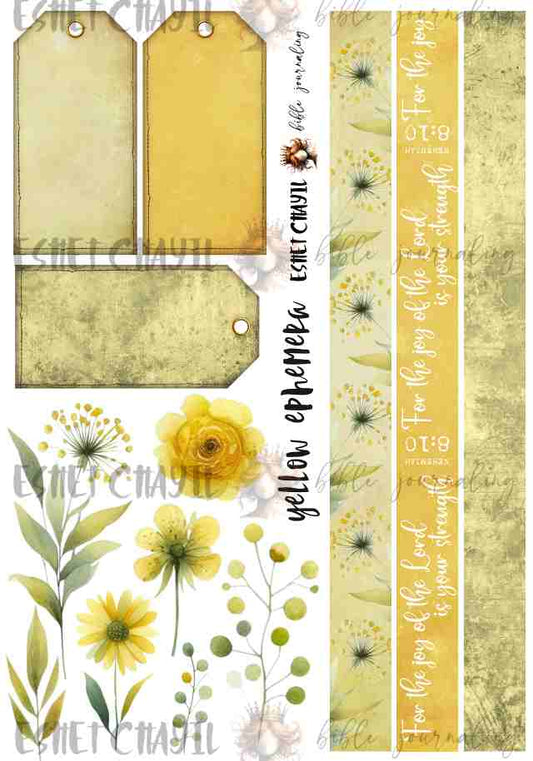 #MINI JOURNALING PRINTABLE - YELLOW EPHEMERA