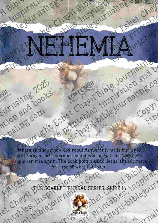 The Scarlet Thread: Nehemia Bible Book Summary -  A Bible Study Guide and Printable Ebook, Bible Journaling, Bible Study Guide