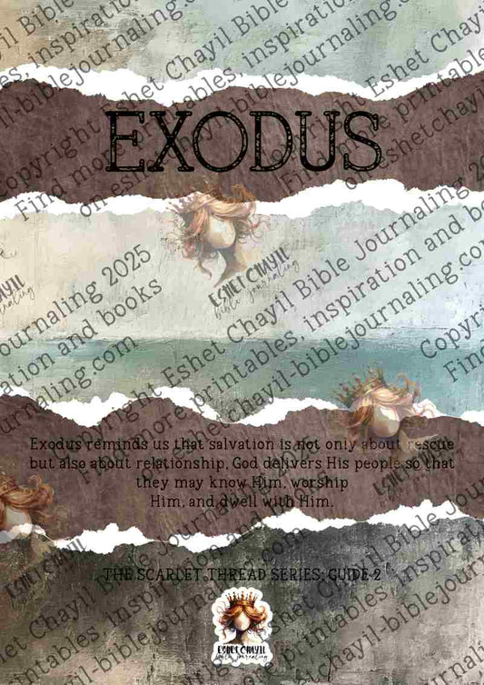 The Scarlet Thread: Exodus Bible book Summary -  A Bible Study Guide and Printable Ebook, Bible Journaling, Bible Study Guide