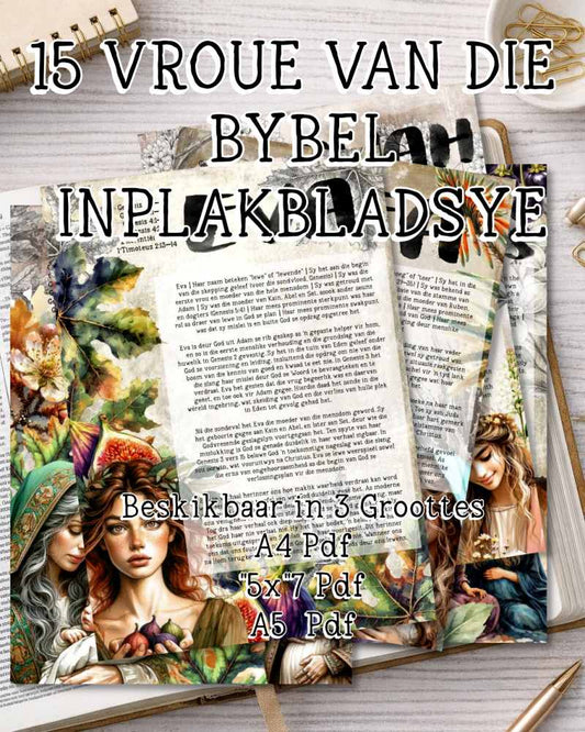 Vroue van die Bybel Stel 1 – Bybel Joernaal Inplakbladsye – Christian Woman Art