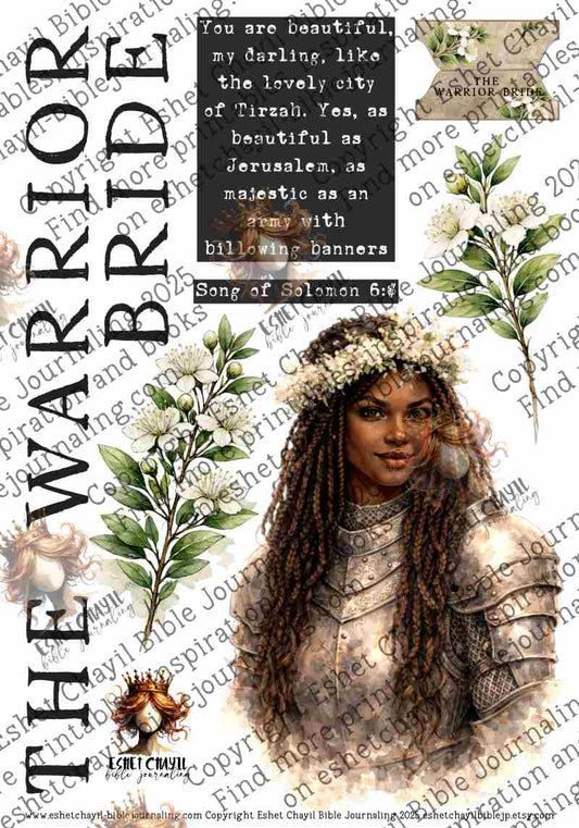 Warrior Bride Christian Printable – Onyx Edition – Bible Journaling