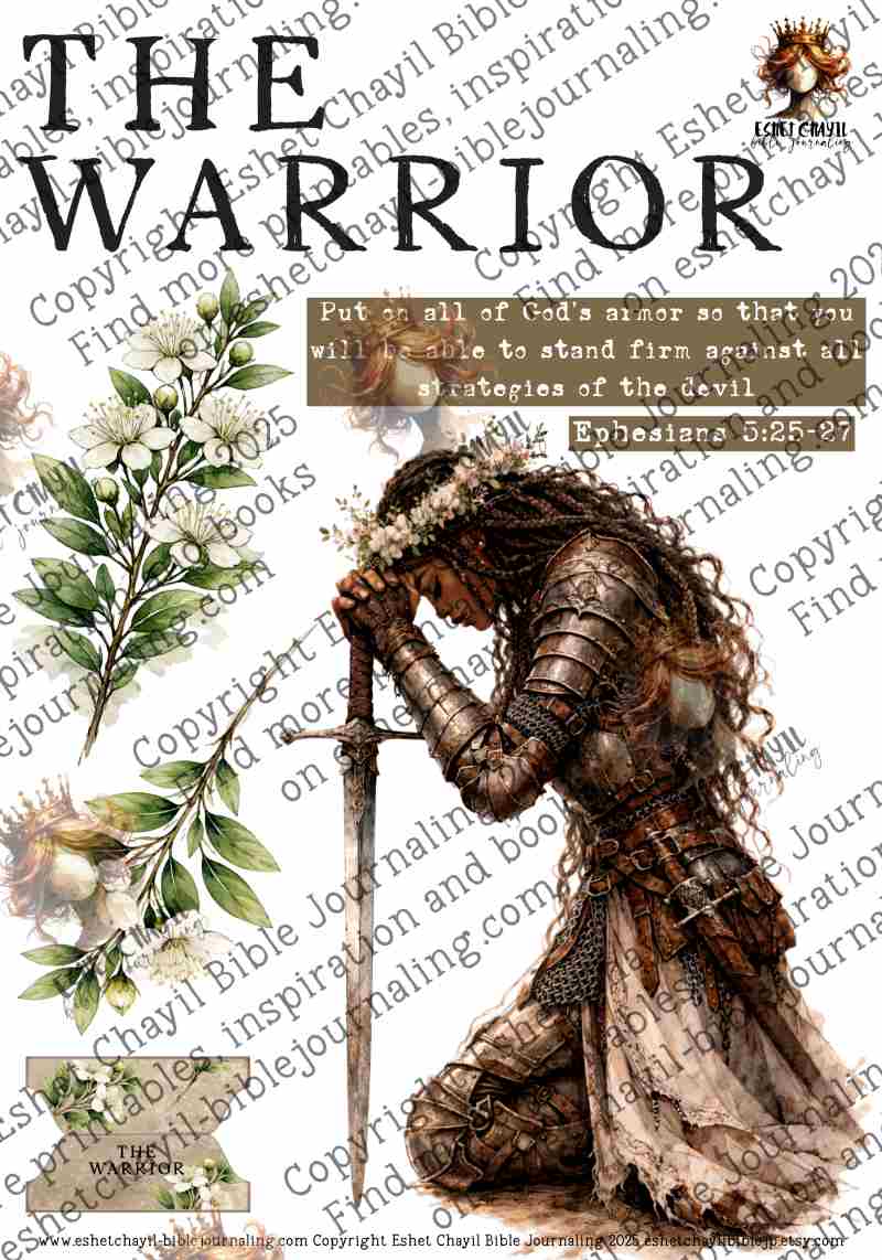Warrior Bride Christian Printable – Onyx Edition – Bible Journaling