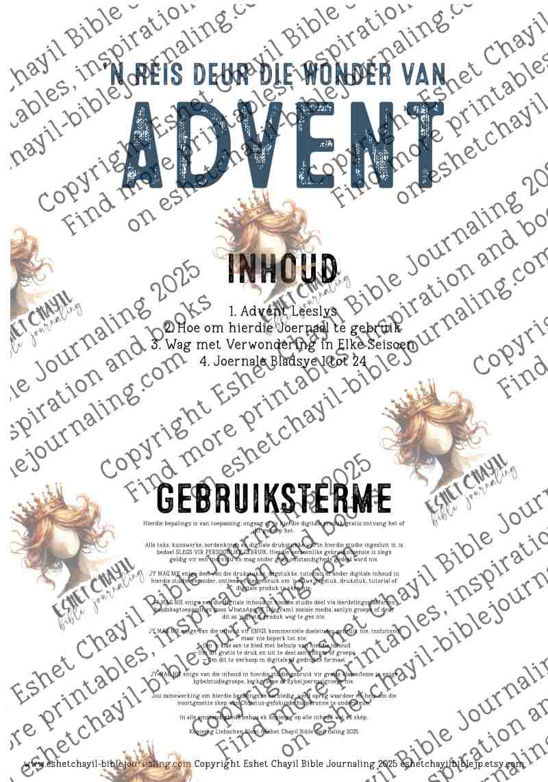 ADVENT #0 FREE 24 DAY JOURNAL - AFRIKAANS
