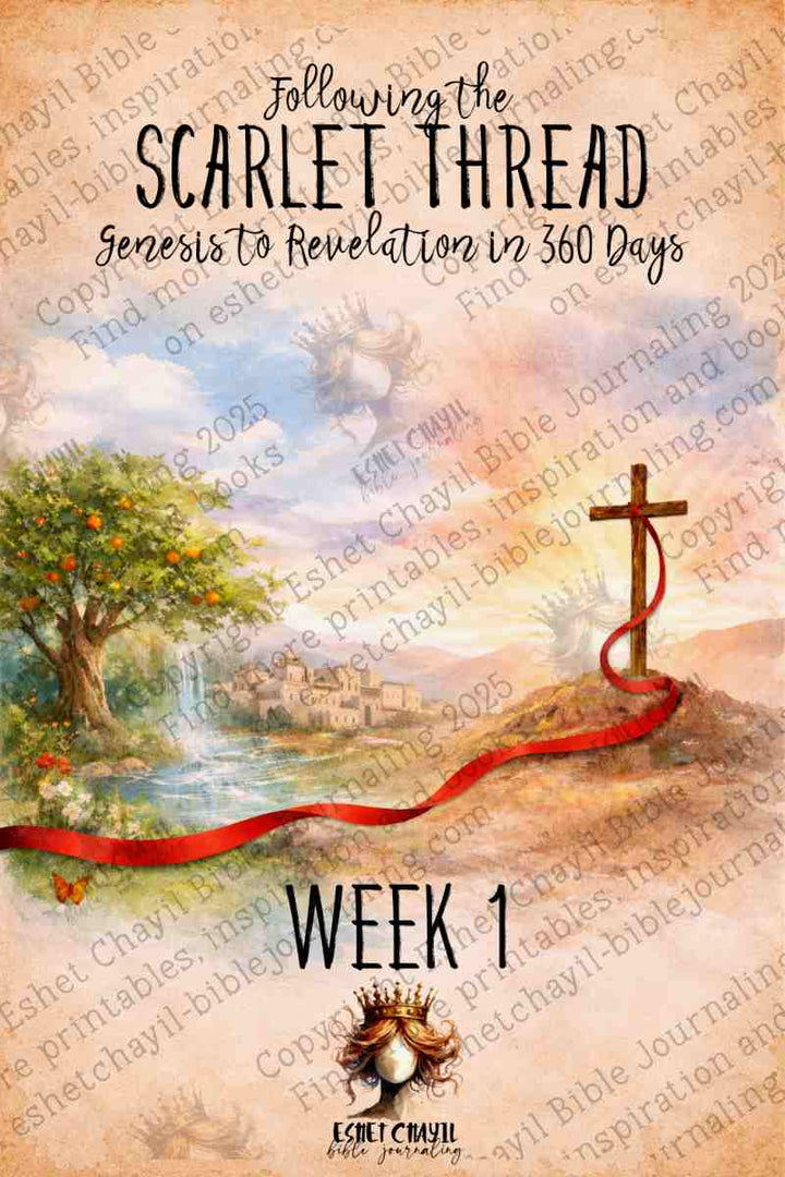 Csarlet Thread THE SCARLET THREAD - THE BIBLE IN 360 DAYS – Eshet Chayil Bible Journaling