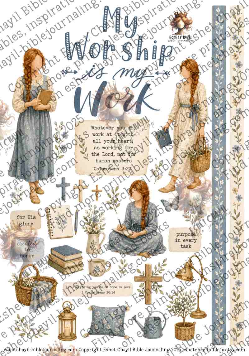 My Worship is my Work - ENGLISH - Bible Journaling and Scripture Writing Printable