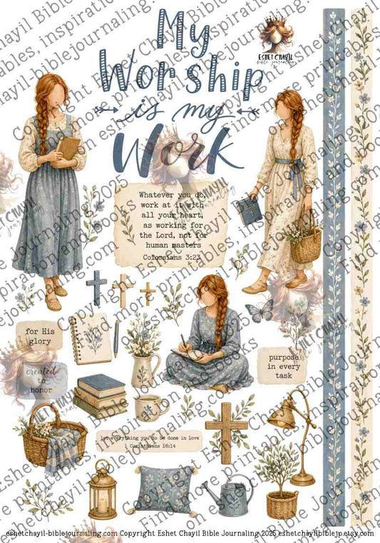 My Worship is my Work - ENGLISH - Bible Journaling and Scripture Writing Printable
