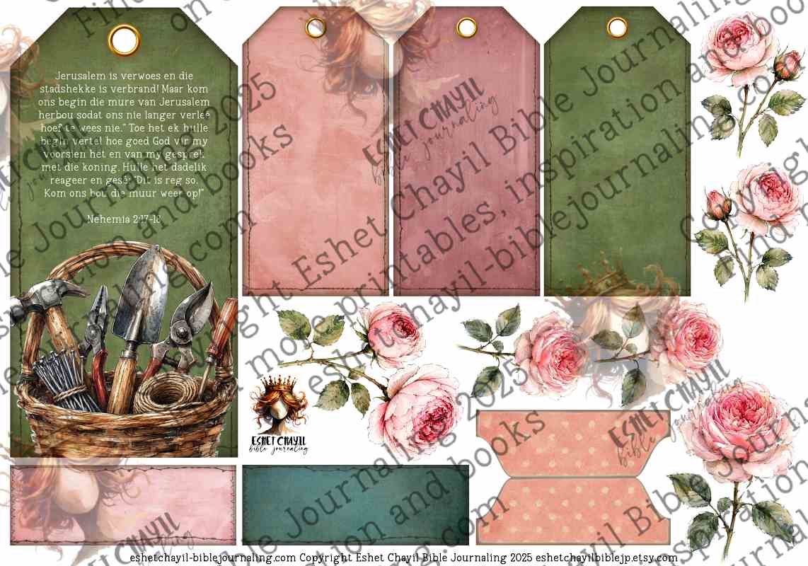 BOU DIE HEINING -  BYBELKUNS PRINTABLE 3 -  DIGITALE PRINTABLE - AFRIKAANS
