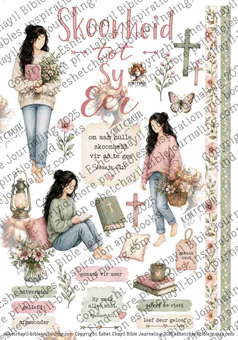 Skoonheid tot Sy Eer - AFRIKAANS - Bible Journaling and Scripture Writing Printable