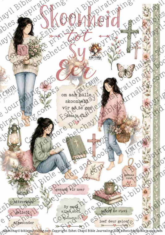 Skoonheid tot Sy Eer - AFRIKAANS - Bible Journaling and Scripture Writing Printable