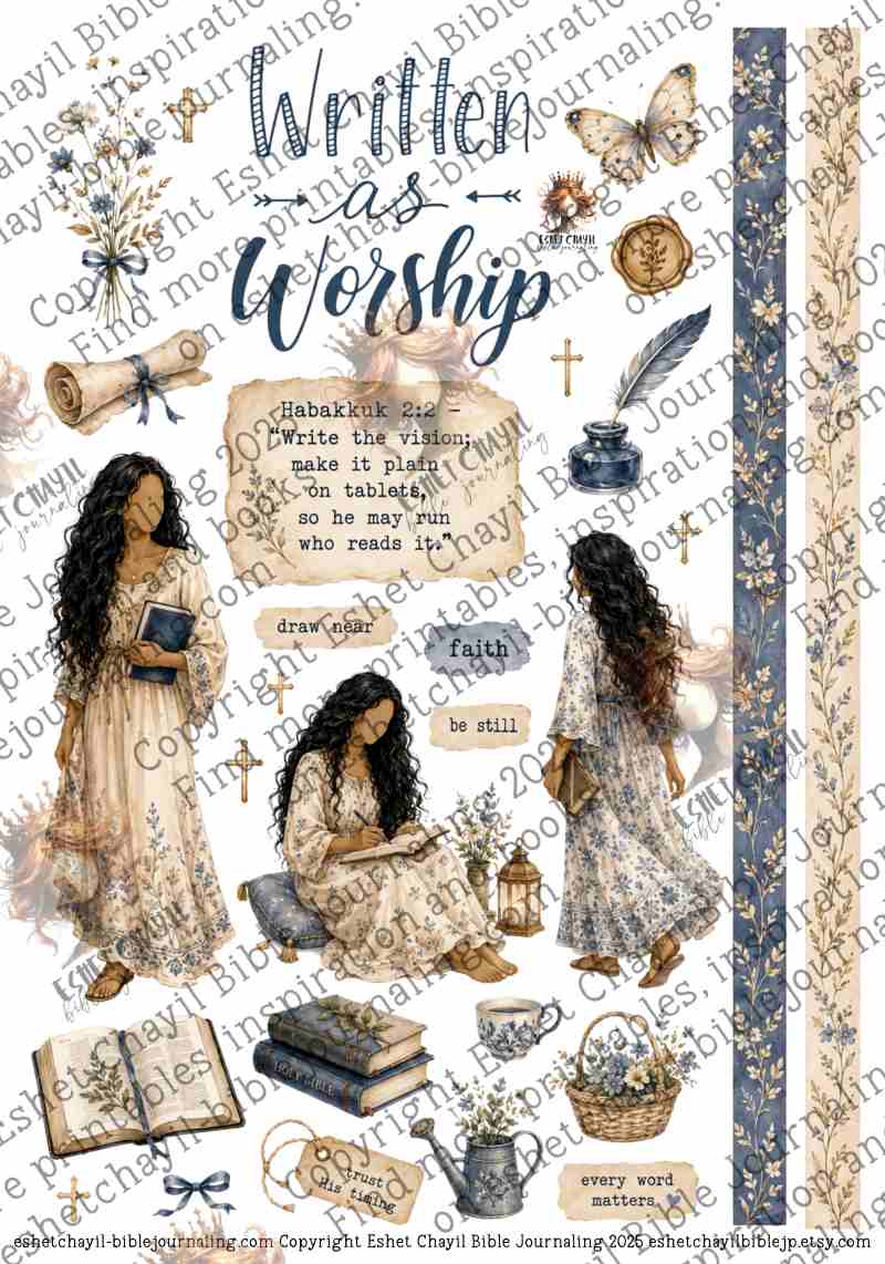 Written as Worship - ENGLISH - Bible Journaling and Scripture Writing Printable