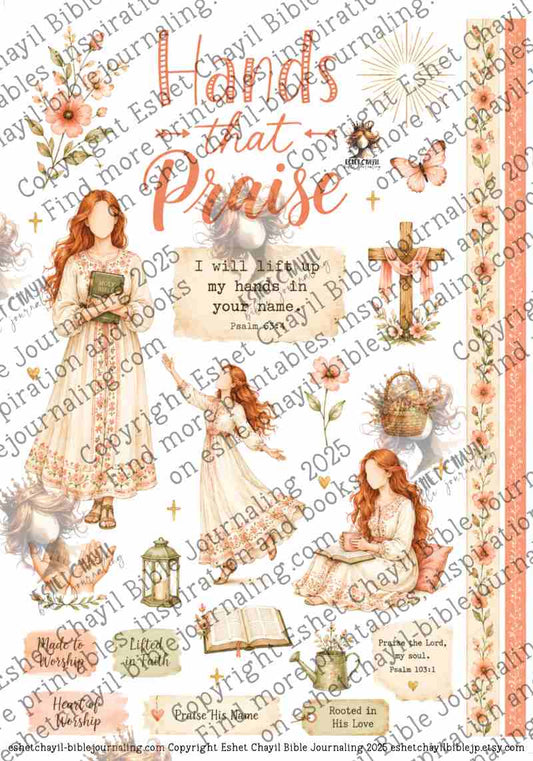 Hands that Praise - ENGLISH - Bible Journaling and Scripture Writing Printable