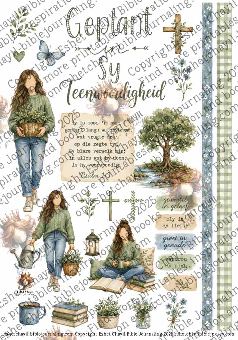 Geplant in Sy Teenwoordigheid - AFRIKAANS - Bible Journaling and Scripture Writing Printable (Copy)