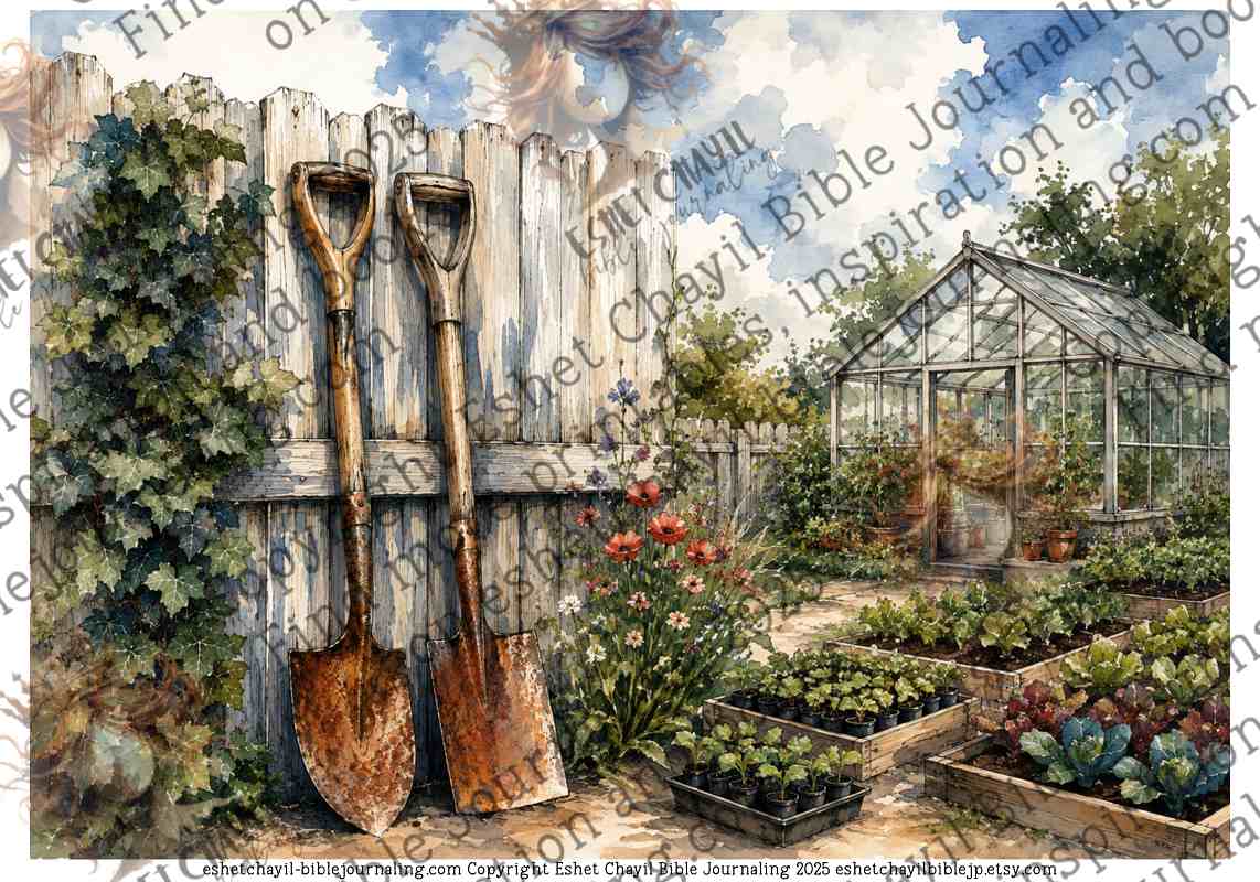BUILDING THE FENCE -  BIBLE ART PRINTABLE 8 -  DIGITAL PRINTABLE - ENGLISH