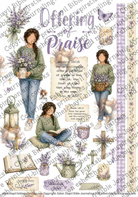 Offering of Praise - ENGLISH - Bible Journaling and Scripture Writing Printable (Copy) (Copy)