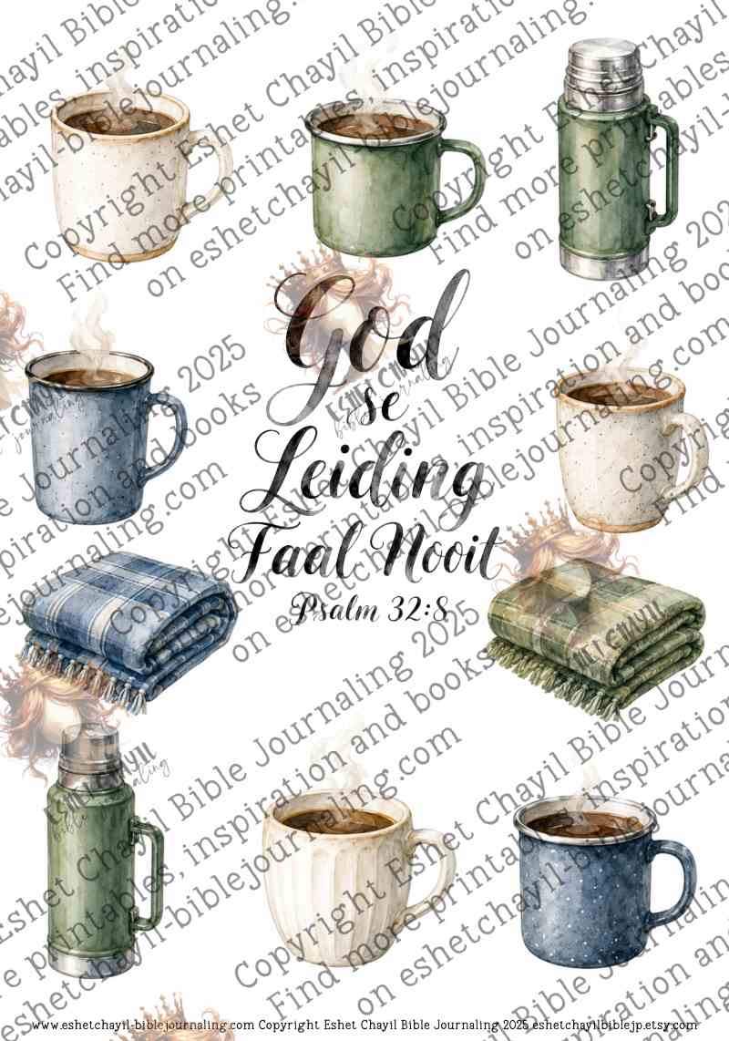 Weivelde van Vrede Cutout and Collage Ebook - AFRIKAANS Bible Journaling and Scripture Writing Printable