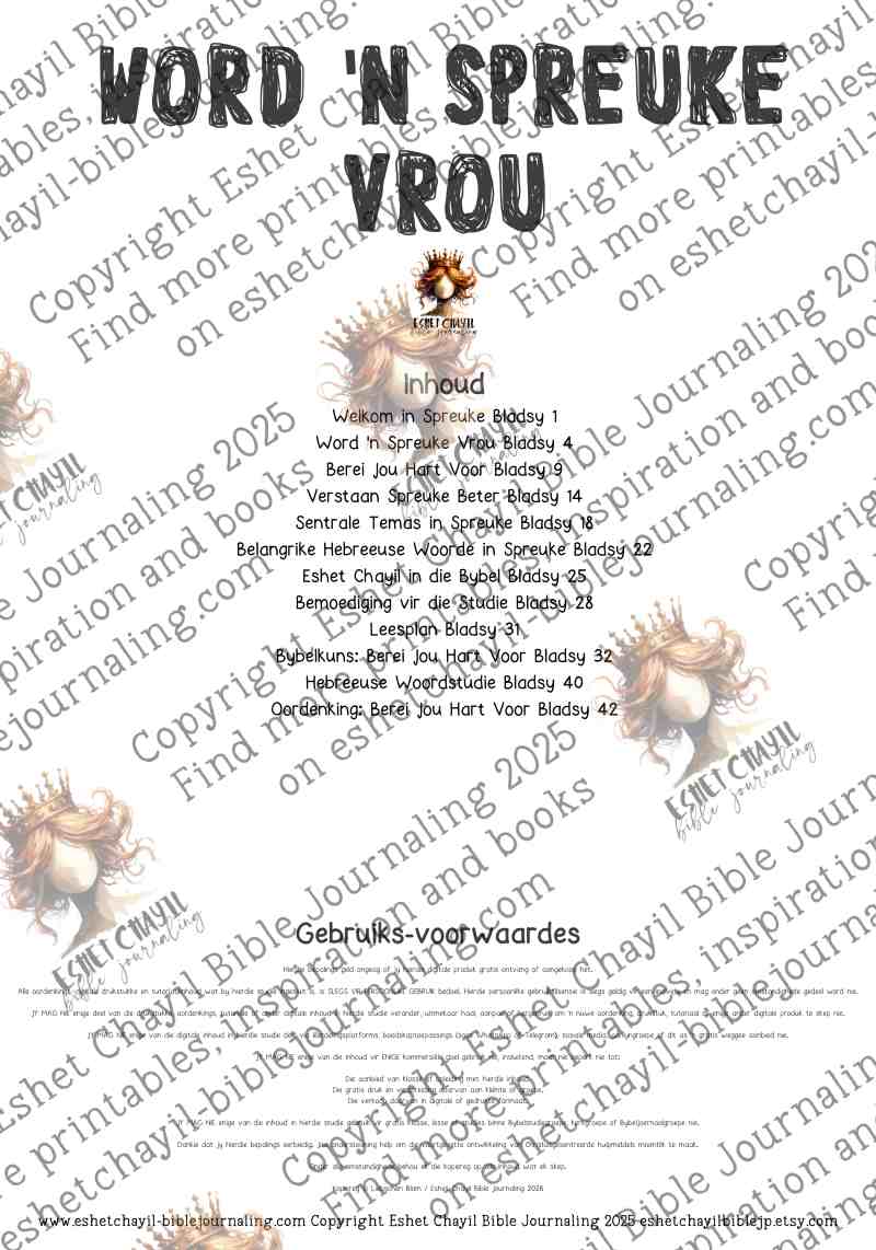 Word 'n Spreuke Vrou Bybelstudie Gids | 43 Bladsy Printable