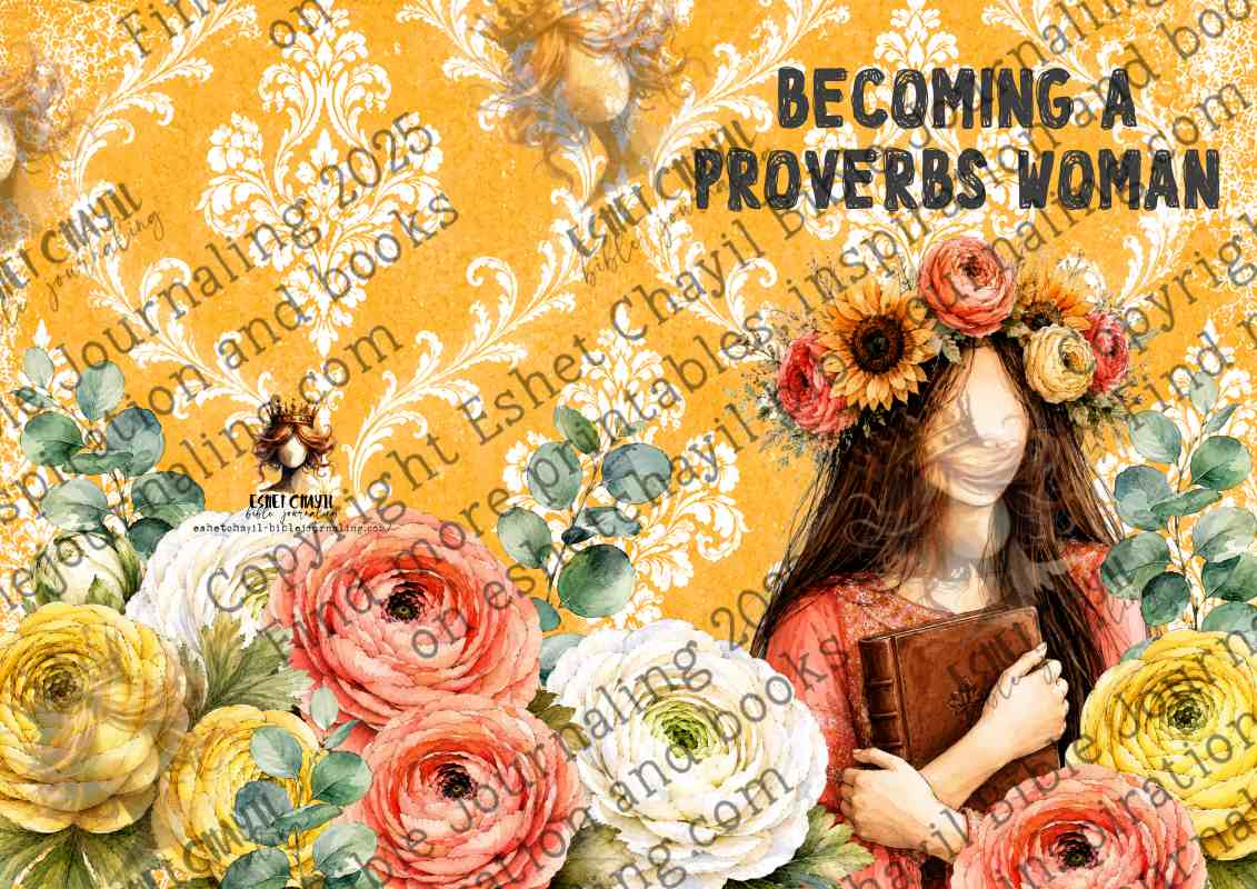 #BIBLE ART JOURNAL - BECOME A PROVERBS WOMAN A4 HARDCOVER JOURNAL YELLOW - ENGLISH
