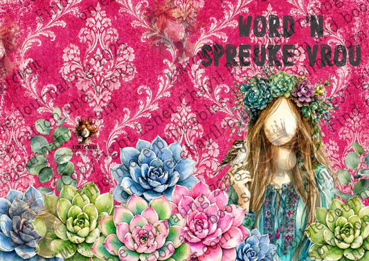 #BIBLE ART JOURNAL - WORD 'N SPREUKE VROU A4 HARDCOVER JOURNAL PIENK - AFRIKAANS