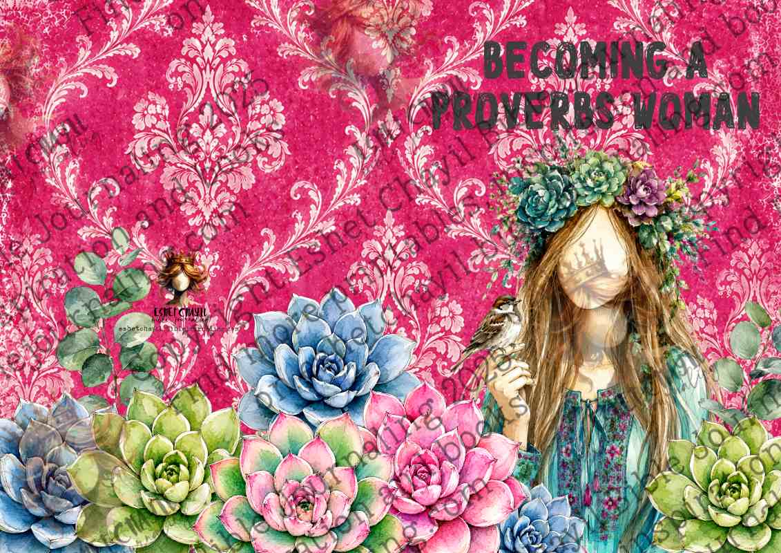 #BIBLE ART JOURNAL - BECOME A PROVERBS WOMAN A4 HARDCOVER JOURNAL PINK - ENGLISH
