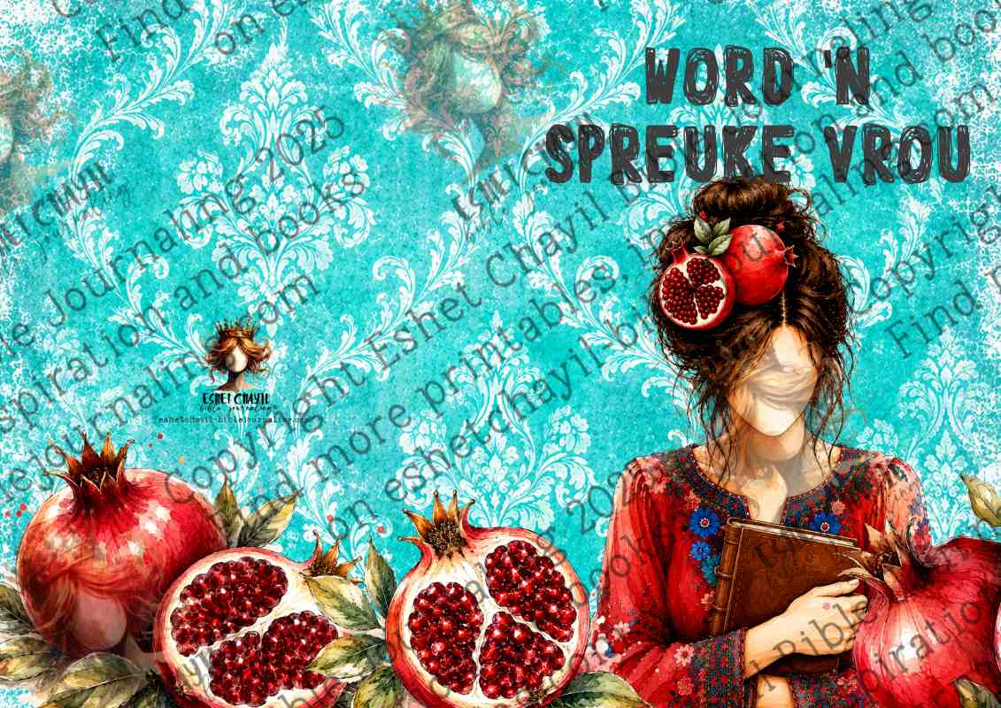 #BIBLE ART JOURNAL - WORD 'N SPREUKE VROU A4 HARDCOVER JOURNAL BLOU - AFRIKAANS