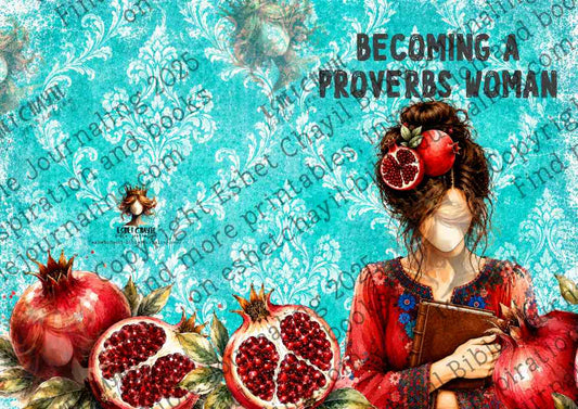 #BIBLE ART JOURNAL - BECOME A PROVERBS WOMAN A4 HARDCOVER JOURNAL BLUE - ENGLISH