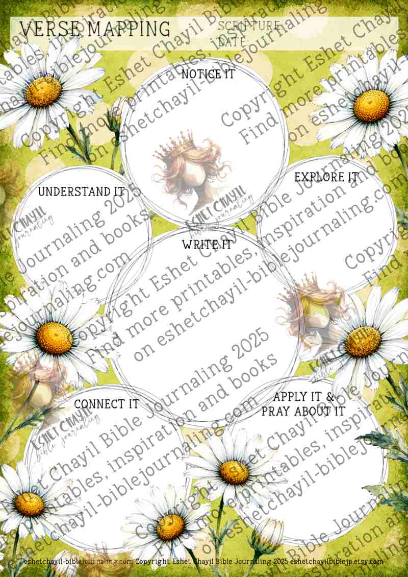 Daisies Bible Verse Mapping Printable | A4 Scripture Study Worksheet PDF