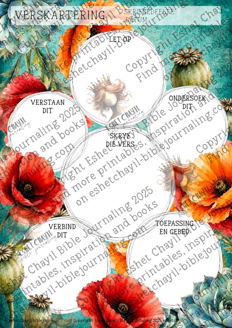 Afrikaanse Verskartering – Papawers | A4 Verskaart PDF | Kreatiewe Bybelstudie