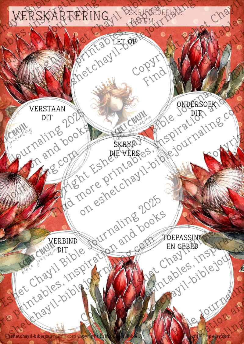 Afrikaanse Verskartering – Proteas | A4 Verskaart PDF | Kreatiewe Bybelstudie