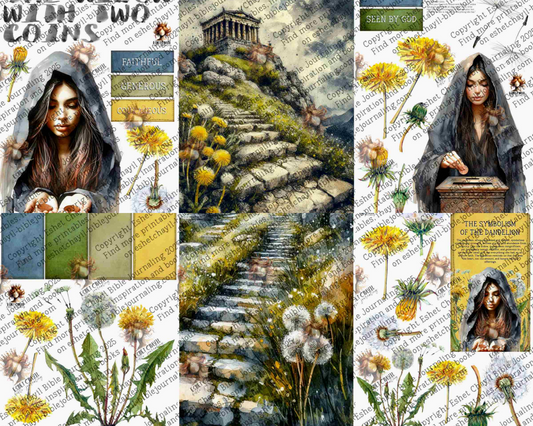 WOB PRINTABLE #43 WIDOW WITH THE 2 COINS (DETAILED FACES) - ENGLISH