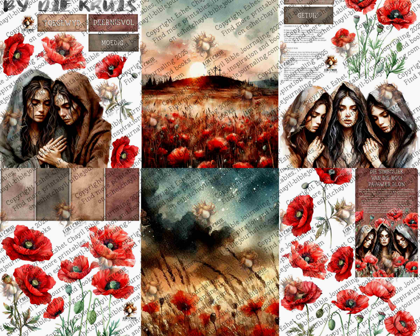 WOB PRINTABLE #P46 WOMAN AT THE CROSS (DETAILED FACES) - AFRIKAANS