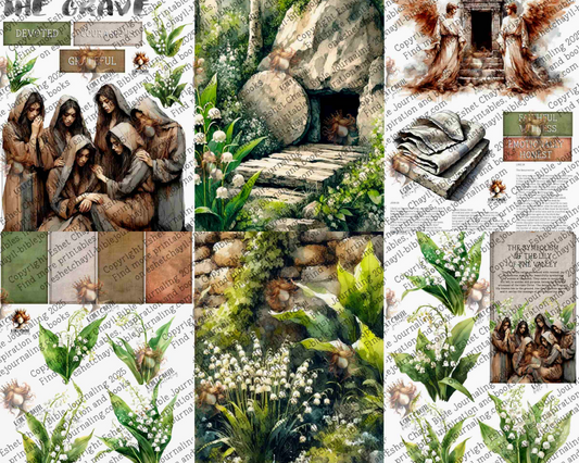 WOB PRINTABLE #P47 WOMAN AT THE GRAVE (DETAILED FACES) - ENGLISH