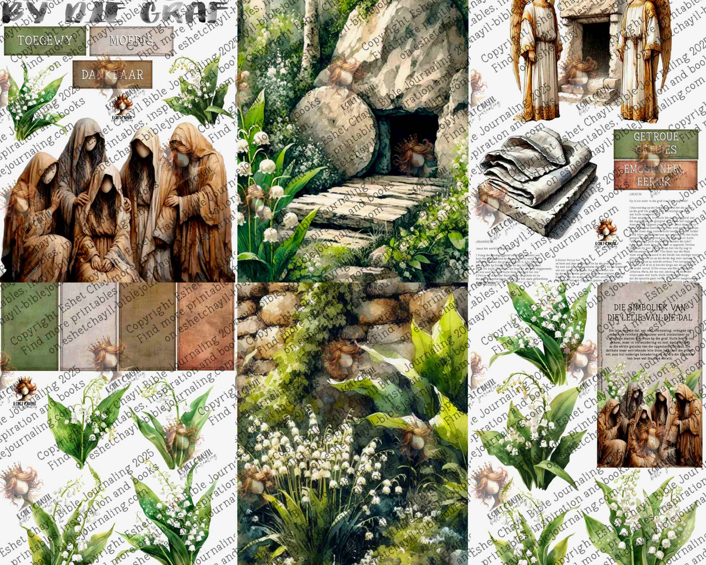 WOB PRINTABLE #P47 WOMAN AT THE GRAVE (FACELESS) - AFRIKAANS